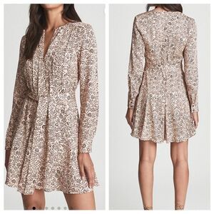 Reiss Billie Floral Paisley Long Sleeve Fit and Flare Belted Shirt Dress NEW 6